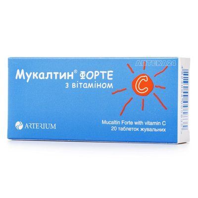 Мукалтин форте з віт.С табл.0.1 N20 (10х2) бл. 127606 фото