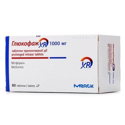 Глюкофаж XR табл.прол.дії1000мг N60 (10х6) блістер * 223323 фото