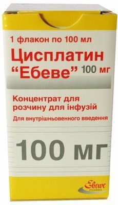 Цисплатин Ебеве конц.д / р-ну д / інф. 1 мг / мл 100мл (100мг) фл. N1 * 19719 фото
