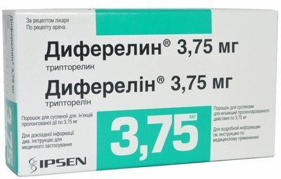 Диферелін пор.д/сусп.д/ін.прол.вивіль.3.75мг фл.N1в комп.з р-ком 2 мл амп.№1 з одн.шприц і 2 голк. * 108577 фото