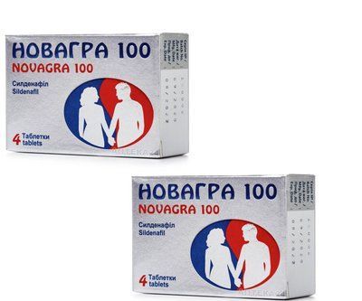Новагра таблетки по 100 мг, 4 шт. + Новагра таблетки по 100 мг, 4 шт. 696550 фото