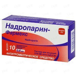 Надропарин-Фармекс раствор для инъекций, 9500 МЕ анти-Ха/мл по 0,6 мл в шприце, 10 шт. 326773 фото