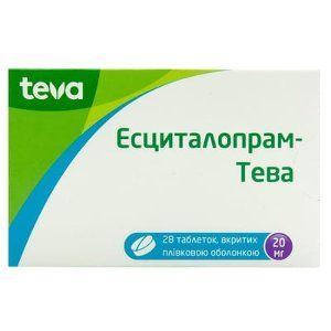 Есциталопрам-Тева табл.в / пл.об. 20мг N28 бліст.*** 172556 фото